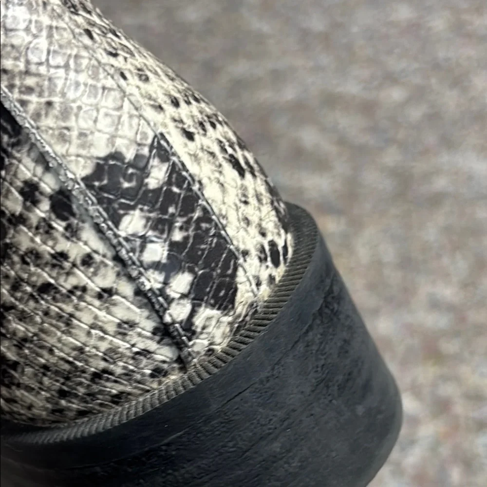 Steve Madden Devan Snakeskin Ankle Boots - Black and Grey - Picture 9 of 10